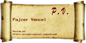 Pajzer Vencel névjegykártya